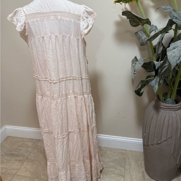 New Free People very pail pink  Sundress with Flutter Cap Sleeves size S New - Picture 5 of 6
